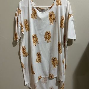 LuLaRoe Golden Retriever High Low Top